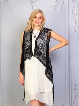 Lacy Fringe Draped Vest